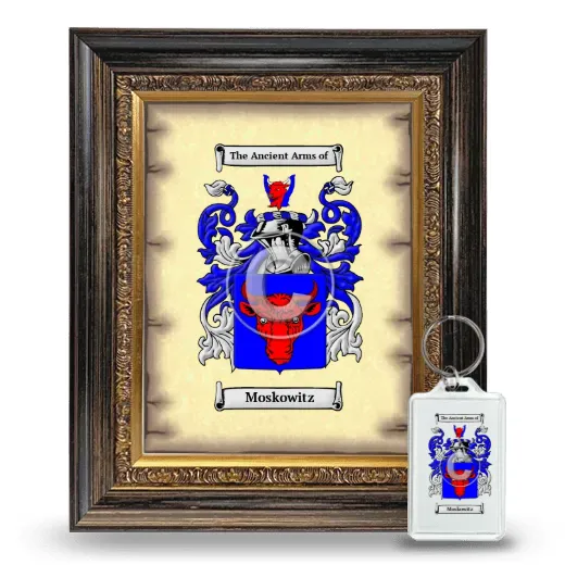 Moskowitz Framed Coat of Arms and Keychain - Heirloom