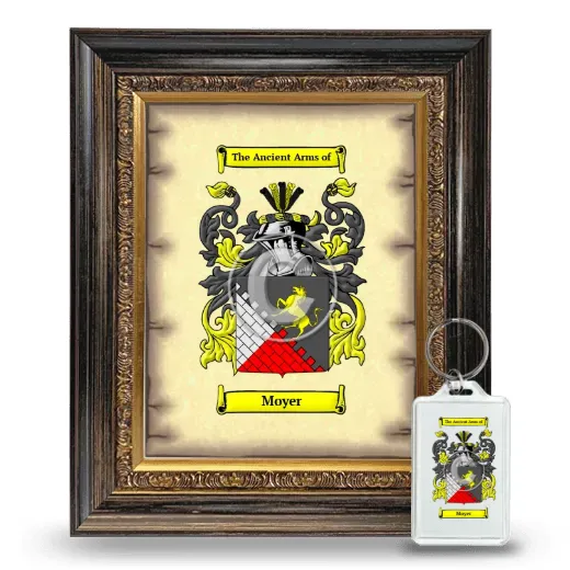 Moyer Framed Coat of Arms and Keychain - Heirloom