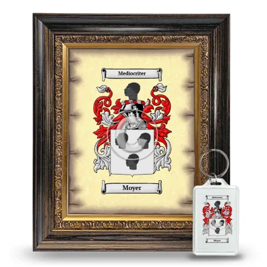 Moyer Framed Coat of Arms and Keychain - Heirloom