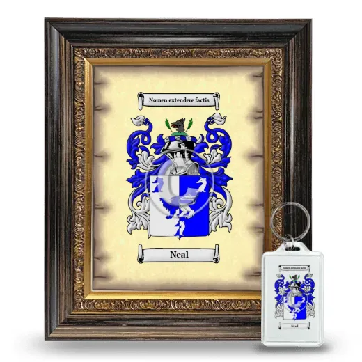 Neal Framed Coat of Arms and Keychain - Heirloom