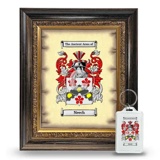 Neech Framed Coat of Arms and Keychain - Heirloom