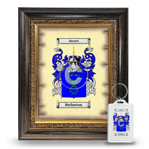 Netherton Framed Coat of Arms and Keychain - Heirloom