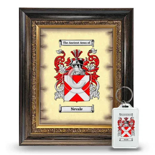 Nevale Framed Coat of Arms and Keychain - Heirloom