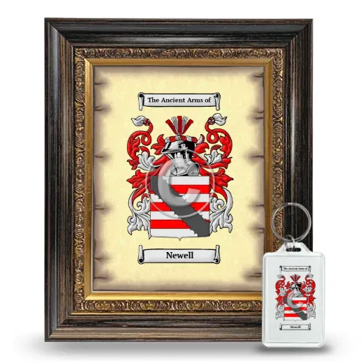 Newell Framed Coat of Arms and Keychain - Heirloom