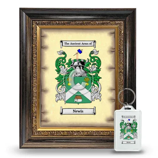 Newis Framed Coat of Arms and Keychain - Heirloom