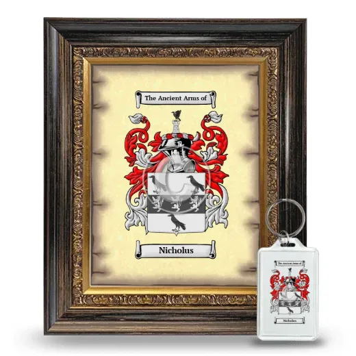Nicholus Framed Coat of Arms and Keychain - Heirloom