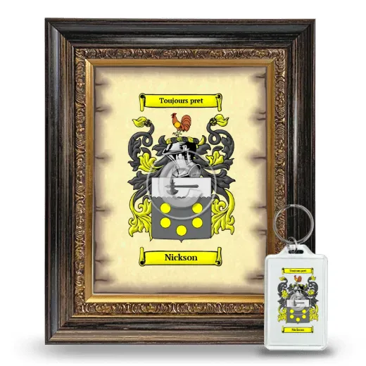 Nickson Framed Coat of Arms and Keychain - Heirloom