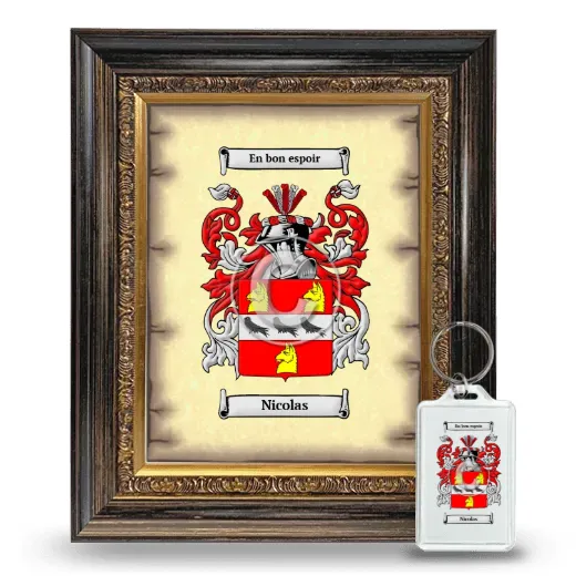 Nicolas Framed Coat of Arms and Keychain - Heirloom