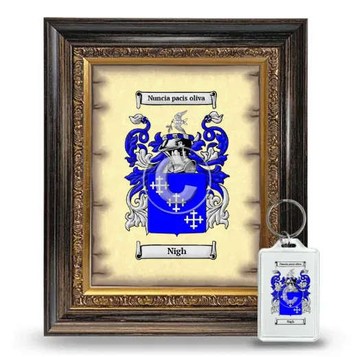 Nigh Framed Coat of Arms and Keychain - Heirloom