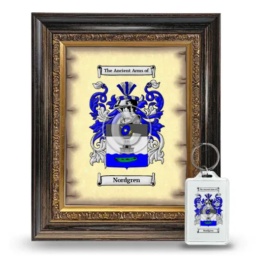 Nordgren Framed Coat of Arms and Keychain - Heirloom