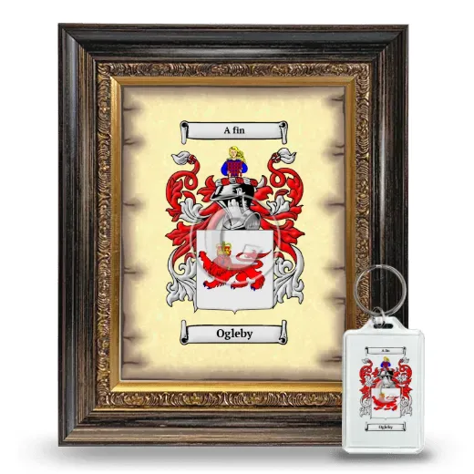Ogleby Framed Coat of Arms and Keychain - Heirloom