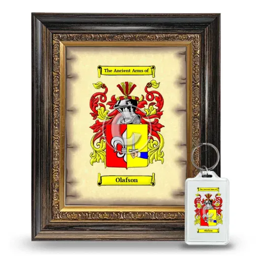 Olafson Framed Coat of Arms and Keychain - Heirloom