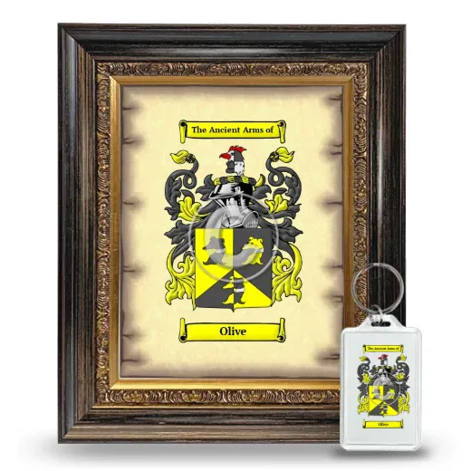Olive Framed Coat of Arms and Keychain - Heirloom