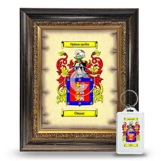 Omar Framed Coat of Arms and Keychain - Heirloom