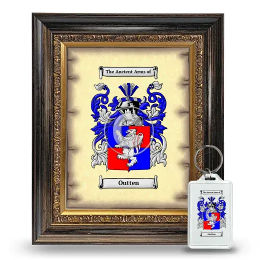 Outten Framed Coat of Arms and Keychain - Heirloom