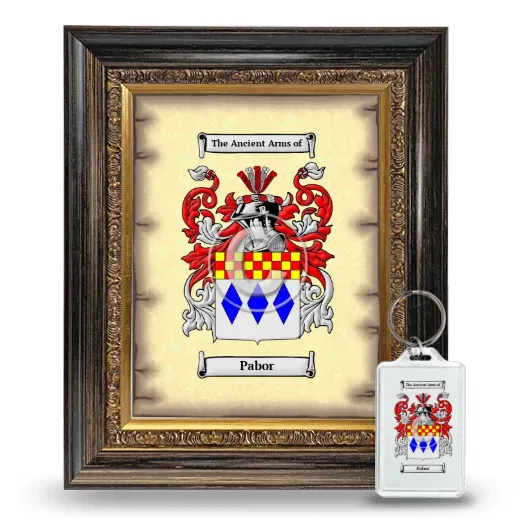 Pabor Framed Coat of Arms and Keychain - Heirloom