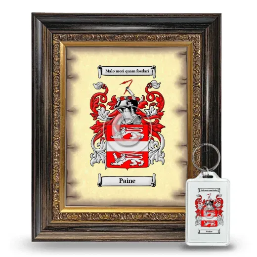 Paine Framed Coat of Arms and Keychain - Heirloom