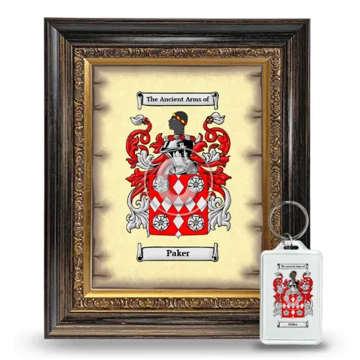 Paker Framed Coat of Arms and Keychain - Heirloom
