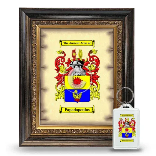 Papadopoulos Framed Coat of Arms and Keychain - Heirloom