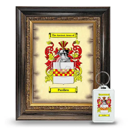 Pardieu Framed Coat of Arms and Keychain - Heirloom