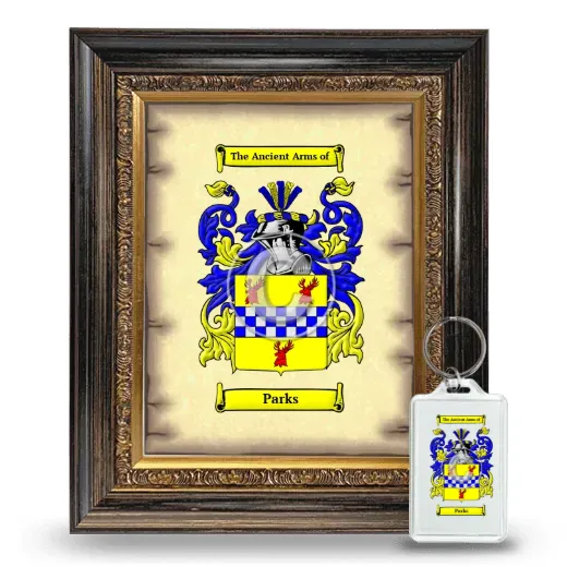Parks Framed Coat of Arms and Keychain - Heirloom