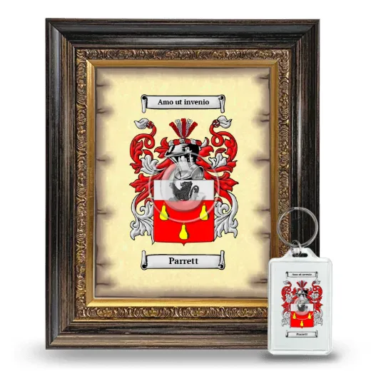 Parrett Framed Coat of Arms and Keychain - Heirloom