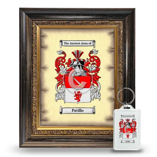 Patillo Framed Coat of Arms and Keychain - Heirloom