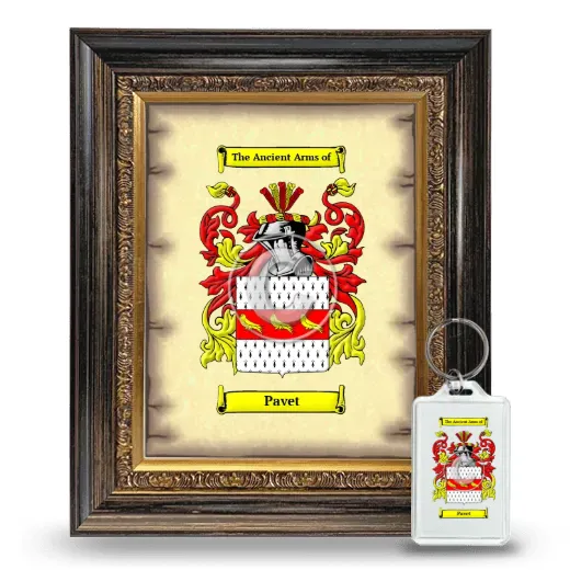 Pavet Framed Coat of Arms and Keychain - Heirloom