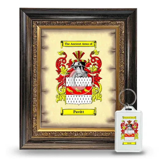 Pavitt Framed Coat of Arms and Keychain - Heirloom