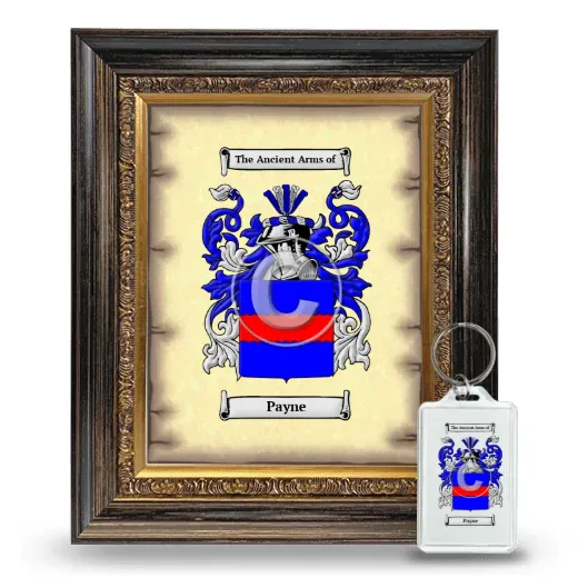 Payne Framed Coat of Arms and Keychain - Heirloom