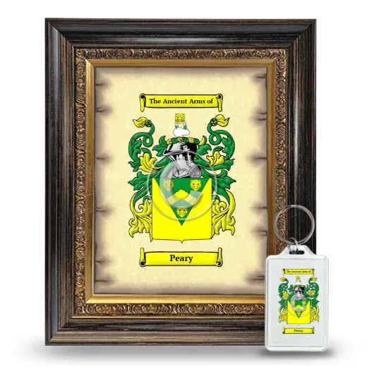 Peary Framed Coat of Arms and Keychain - Heirloom