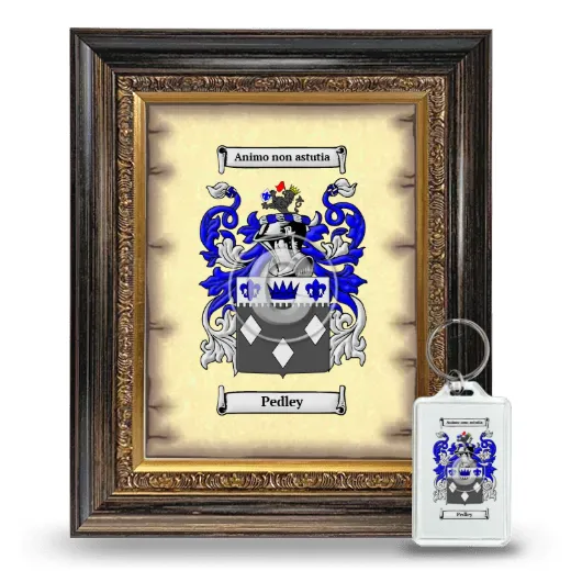 Pedley Framed Coat of Arms and Keychain - Heirloom