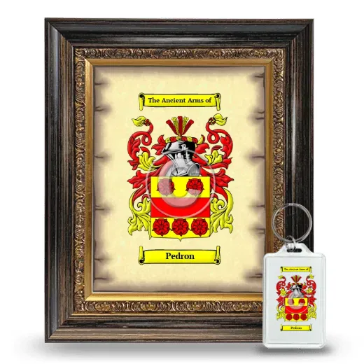 Pedron Framed Coat of Arms and Keychain - Heirloom