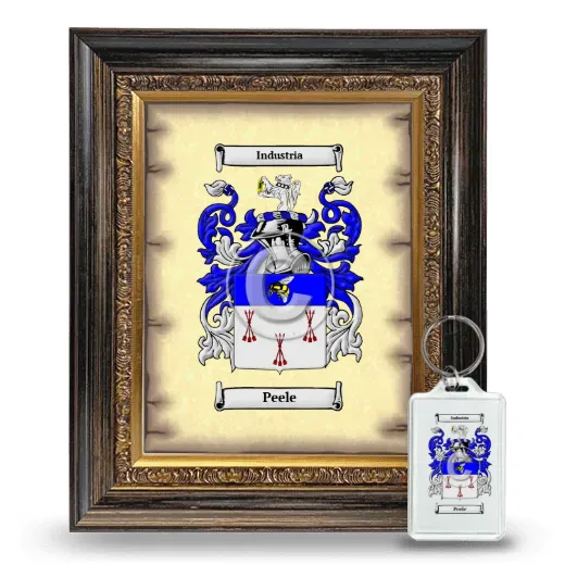 Peele Framed Coat of Arms and Keychain - Heirloom