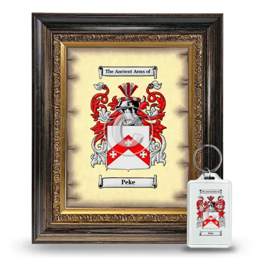 Peke Framed Coat of Arms and Keychain - Heirloom
