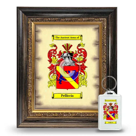 Pelliccia Framed Coat of Arms and Keychain - Heirloom