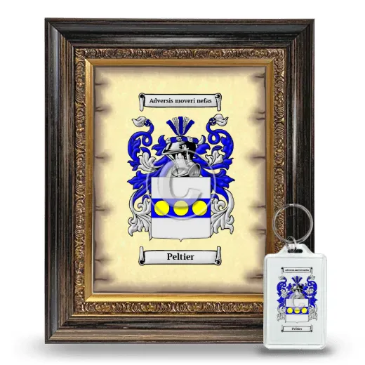 Peltier Framed Coat of Arms and Keychain - Heirloom