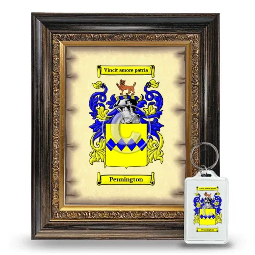 Pennington Framed Coat of Arms and Keychain - Heirloom