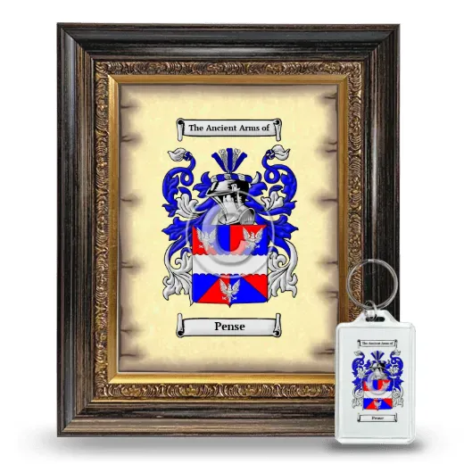 Pense Framed Coat of Arms and Keychain - Heirloom