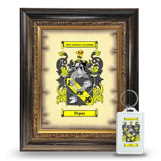 Pepas Framed Coat of Arms and Keychain - Heirloom