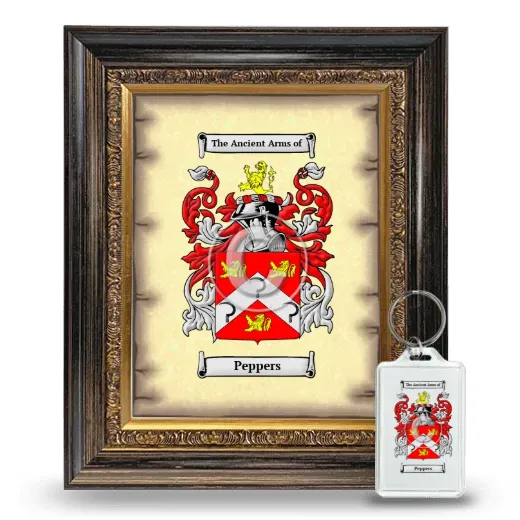 Peppers Framed Coat of Arms and Keychain - Heirloom