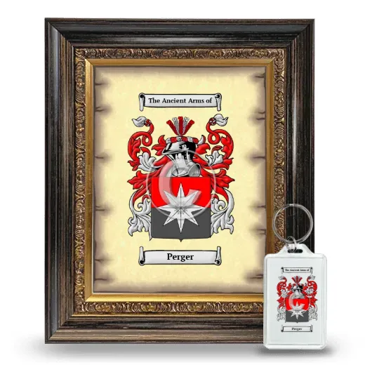 Perger Framed Coat of Arms and Keychain - Heirloom