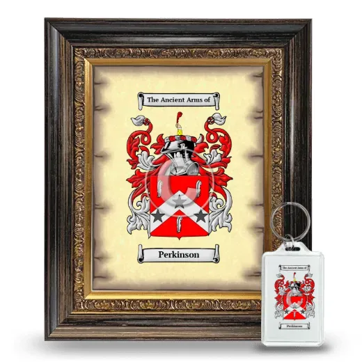 Perkinson Framed Coat of Arms and Keychain - Heirloom