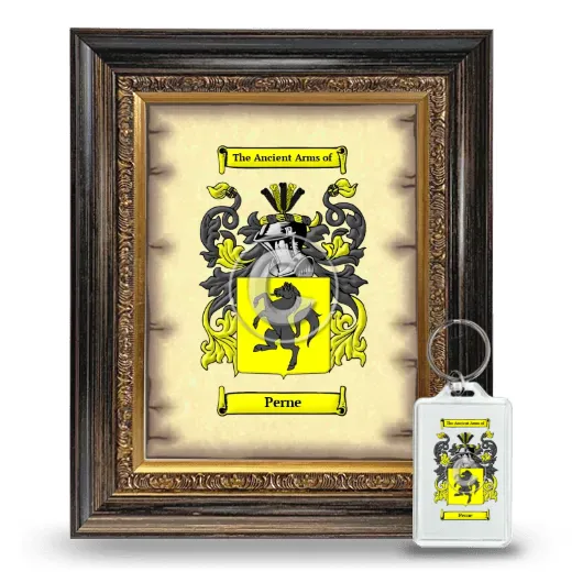 Perne Framed Coat of Arms and Keychain - Heirloom
