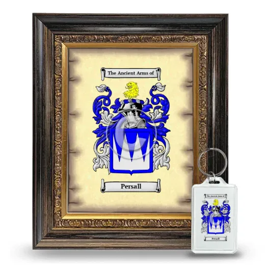 Persall Framed Coat of Arms and Keychain - Heirloom