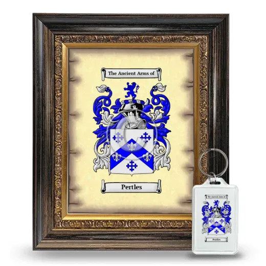 Pertles Framed Coat of Arms and Keychain - Heirloom