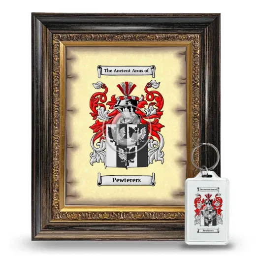 Pewterers Framed Coat of Arms and Keychain - Heirloom