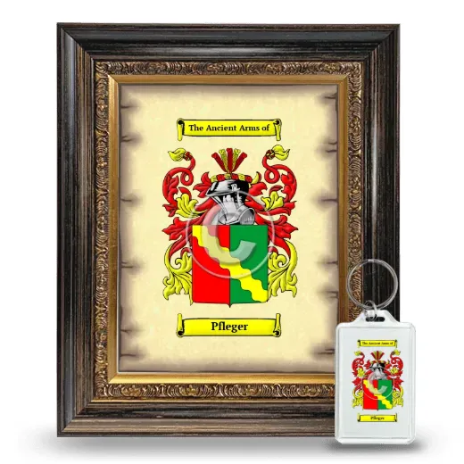 Pfleger Framed Coat of Arms and Keychain - Heirloom