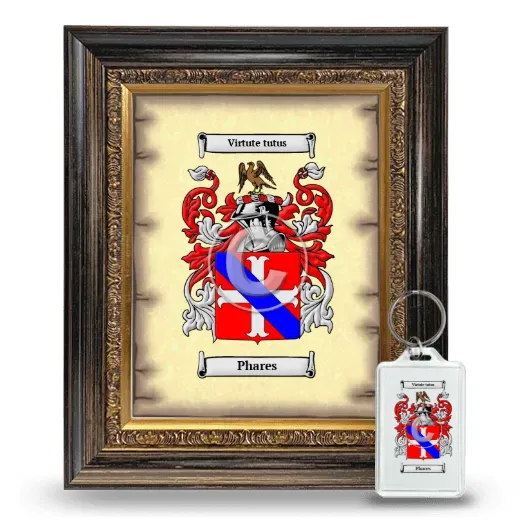 Phares Framed Coat of Arms and Keychain - Heirloom