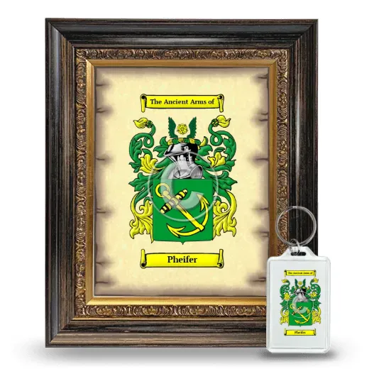 Pheifer Framed Coat of Arms and Keychain - Heirloom
